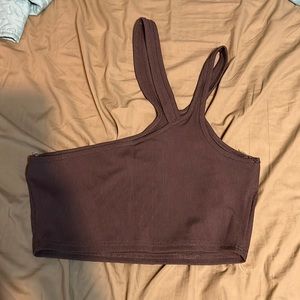 GREY Off The Shoulders Crop Top